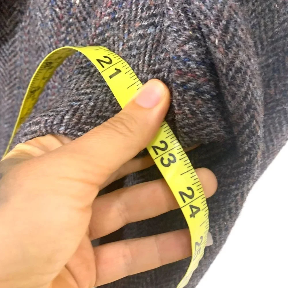 Vintage 80s Dark Grey Wool Tweed Double Button Sport Coat Size 44 - Picture 7 of 8